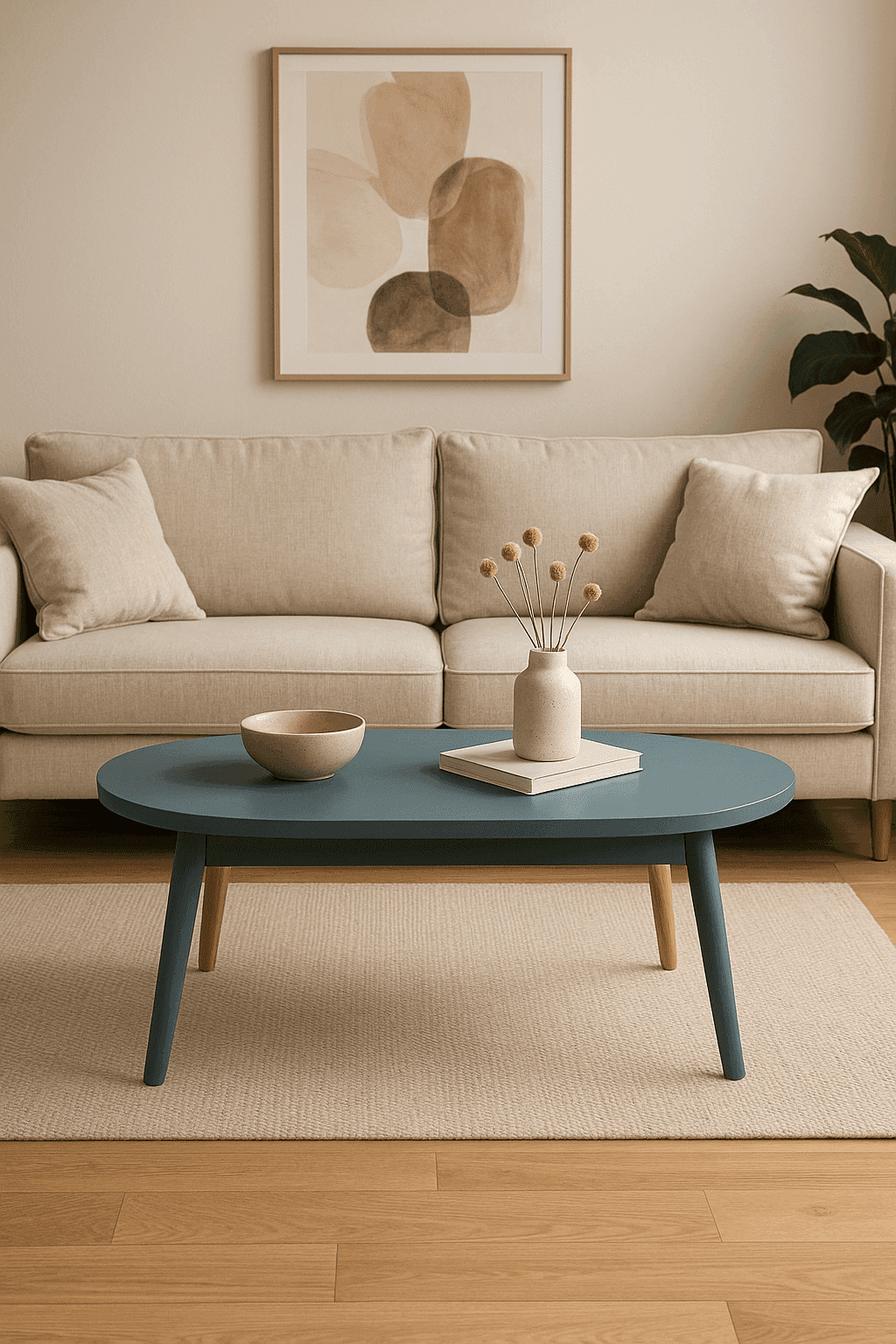 Pastel Dark Blue Coffee Table